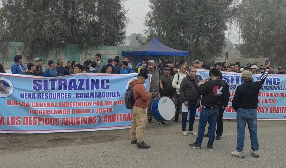 Los miembros de Sitrazinc denuncian las prácticas antisindicales de la empresa Nexa Resources. Foto: difusión Los miembros de Sitrazinc denuncian las prácticas antisindicales de la empresa Nexa Resources. Foto: difusión