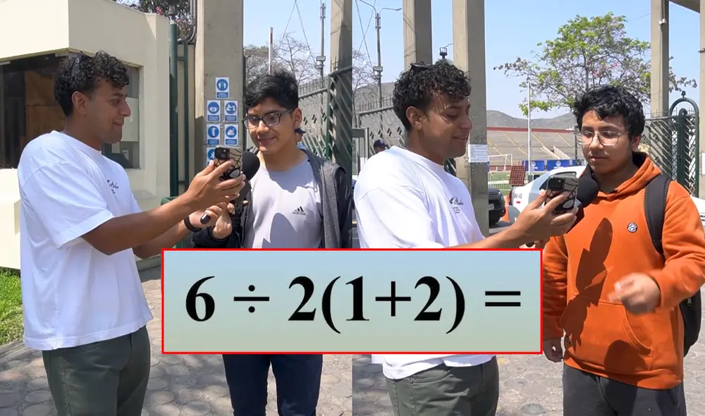 El creado de contenido pidió a los alumnos de la UNI que resolvieran esta operación combinada. Foto: composición LR/YouTube/Habla Sobrino