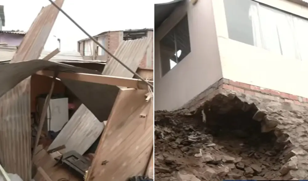 Derrumbe en San Juan de Amancaes deja una vivienda destruida y varios heridos Derrumbe en San Juan de Amancaes deja una vivienda destruida y varios heridos
