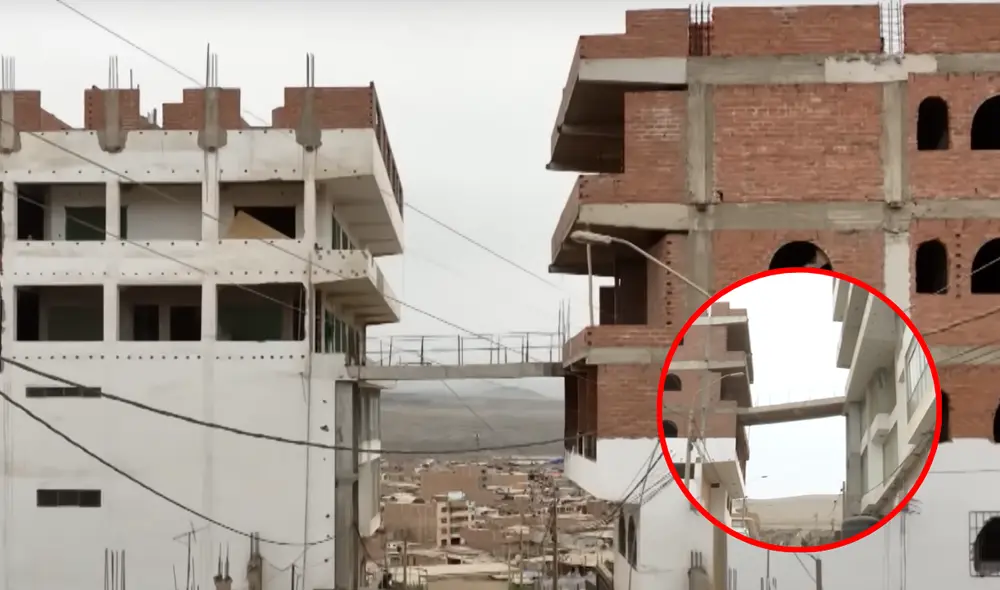 Puente construido entre dos edificios en Ancón carece de soporte técnico Puente construido entre dos edificios en Ancón carece de soporte técnico