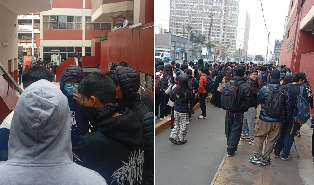 Estudiantes de la UNFV vuelven a tomar su centro educativo. Foto: composición LR