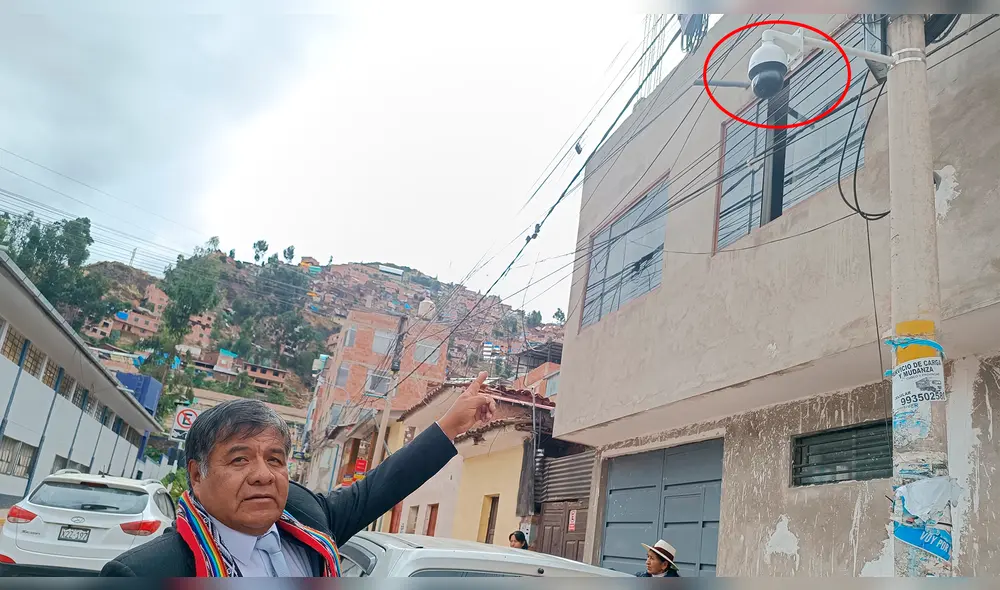 Cámaras cuentan con inteligencia artificial, lo que ayudará a prevenir asaltos y otros delitos en Picchu Alto. Créditos: Luis Álvarez, La República