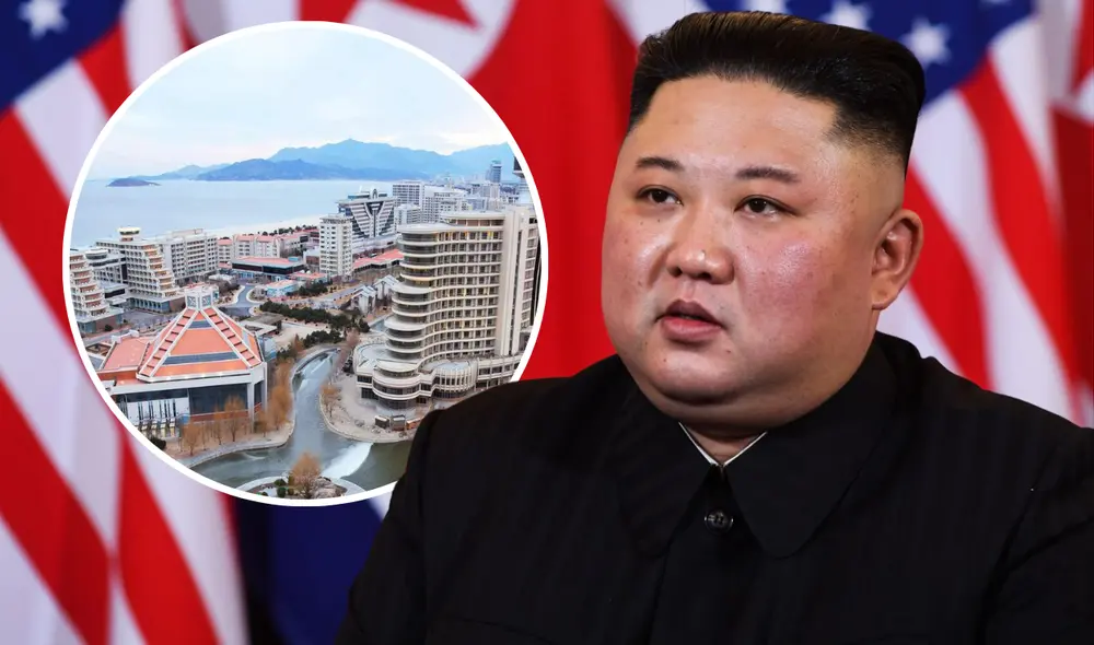 Kim Jong Un cortó la cinta en la inauguración del resort ante autoridades rusas. Foto: AFP