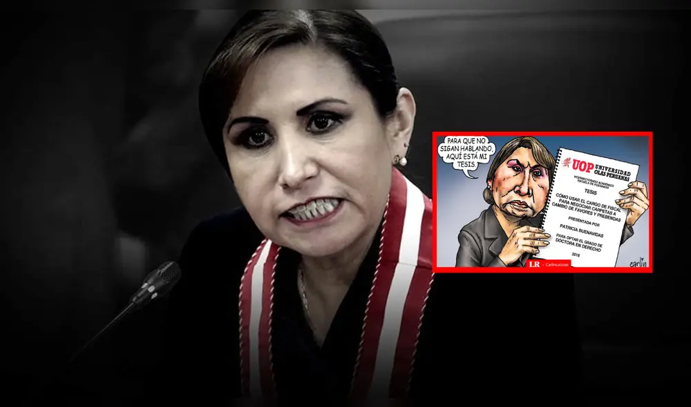 Carlincatura expone la 'tesis' de Patricia Benavides que nunca fue encontrada. Foto: composición LR Carlincatura expone la 'tesis' de Patricia Benavides que nunca fue encontrada. Foto: composición LR