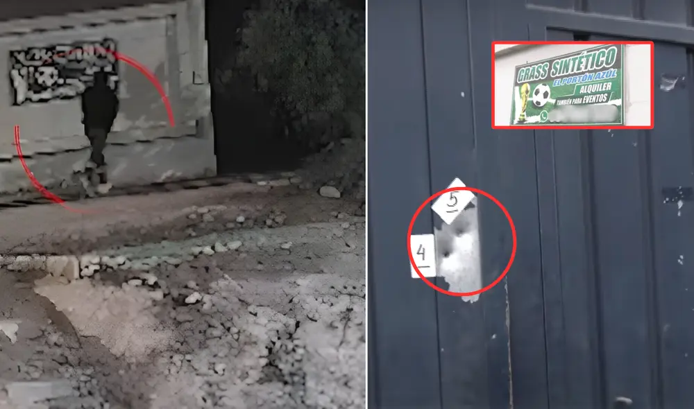 Sujeto apareció en altas horas de la noche y disparó hasta 8 veces. Foto: Composición LR/24 Horas