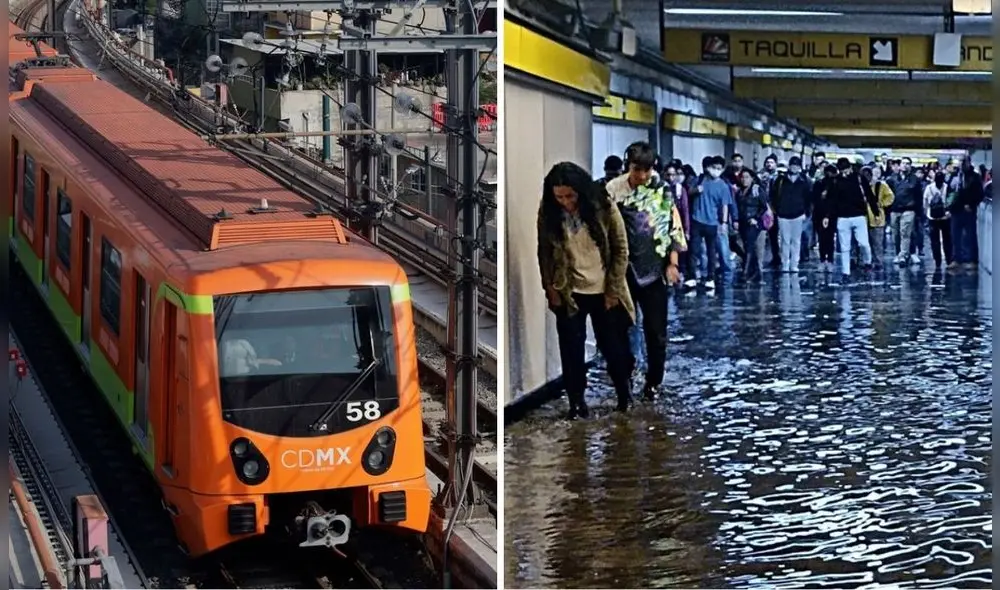 Metro de CDMX continúa cerrado por intensas lluvias.