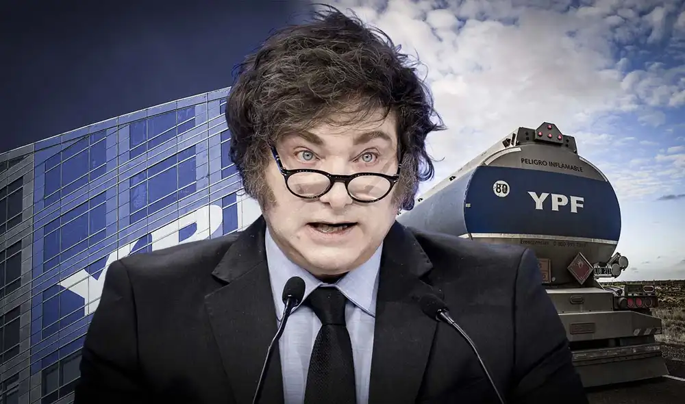 Javier Milei anunció que defenderá los intereses de Argentina tras la decisión que beneficia a Petersen Energía y Eton Park, accionistas minoritarios de YPF. Foto: composición LR/AFP