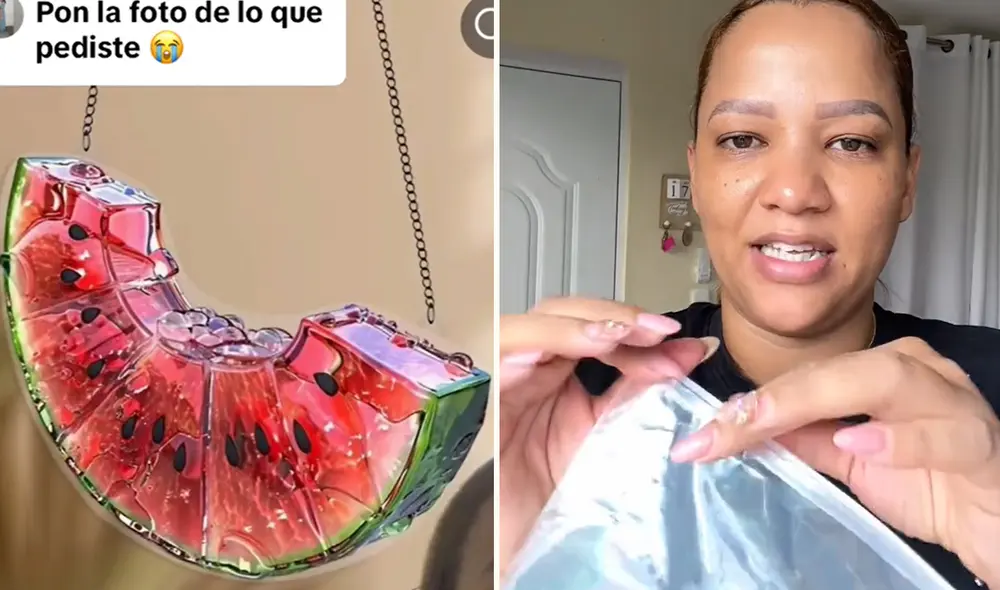 Le llegó un acrílico y tenía su cadena para colgar. Foto: composición LR/@soytefythen/TikTok