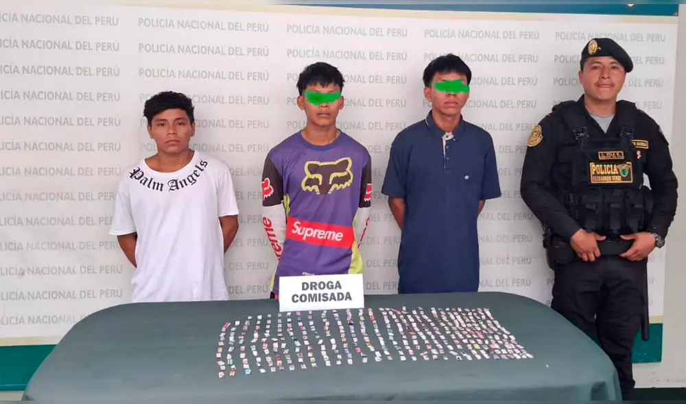 A los detenidos se les encontró más de 400 kilos de pasta básica de cocaína y se les traslado a la comisaria de la zona. Foto: PNP