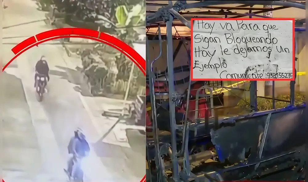 Criminales queman mototaxista de adulta mayor luego de que ella denunciara amenazas. Foto: Composición LR/Captura de pantalla de ATV