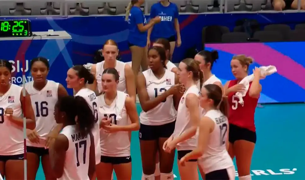 Estados Unidos derrotó 3-0 a Perú por el Mundial de Vóley Sub-19. Foto: captura de América TV GO