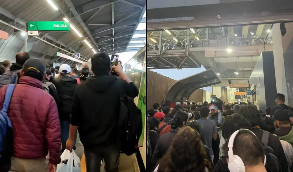 Se reportaron largas colas en las estaciones de la Línea 1 del Metro de Lima tras incidente con pasajero.