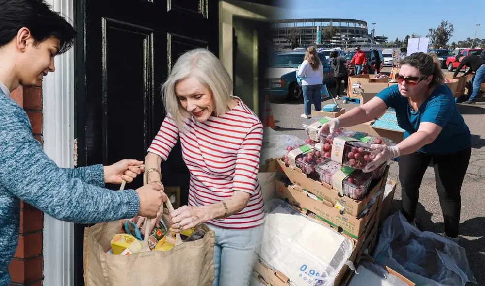 En Los Ángeles, la organización Local Hearts entrega alimentos a inmigrantes que no pueden salir de sus hogares por miedo a las detenciones.