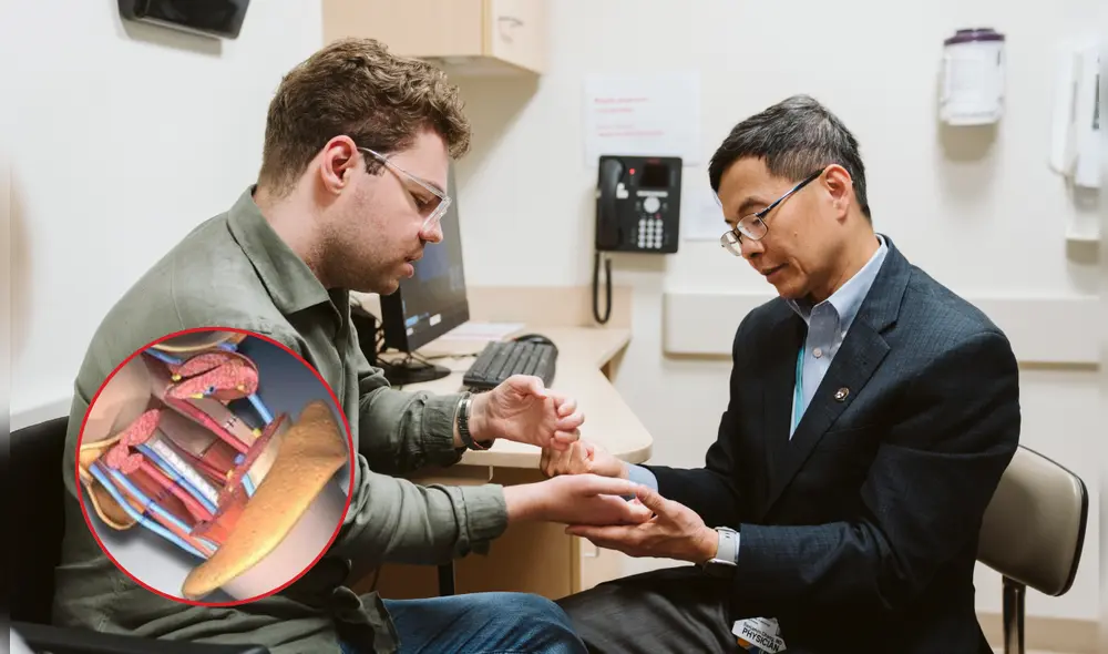 El joven suizo recupera la movilidad en sus manos tras 17 años gracias a un innovador doble trasplante. Foto: Composición LR/ Perelman School of Medicine University & Mayo Clinic