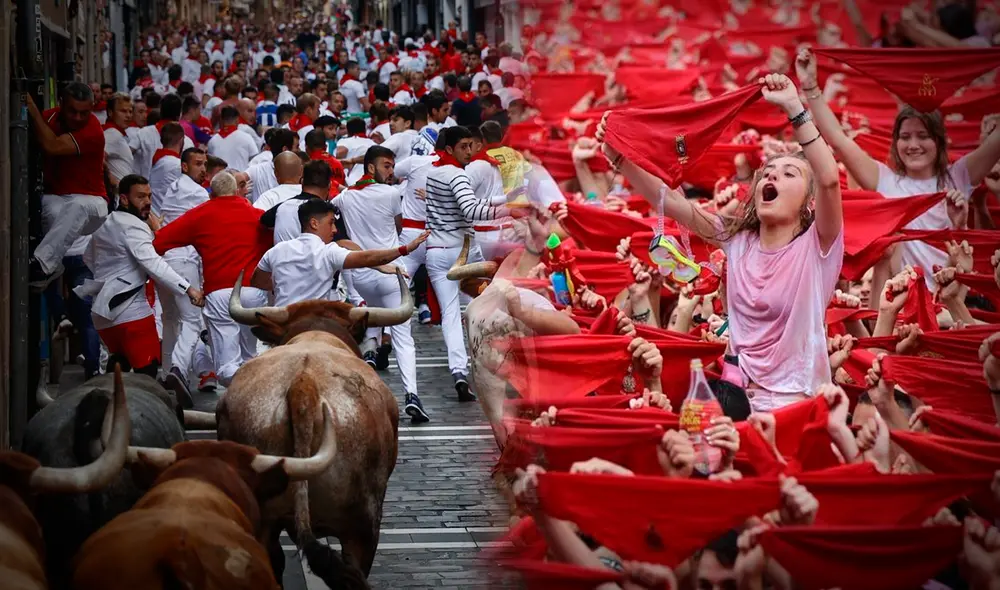 Los sanfermines son conocidos por sus famosos encierros en la ciudad de Pamplona, España. Foto: composición LR/El Confidencial