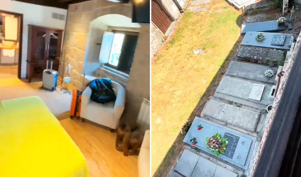 La pareja turistas no podía creer que su habitación estaba al costado de un cementerio en Orense. La pareja turistas no podía creer que su habitación estaba al costado de un cementerio en Orense.