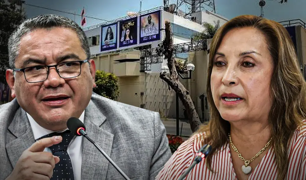 Dina Boluarte no responde denuncia de Santiváñez a Latina | Composición: Jazmín Ceras/Foto: LR.