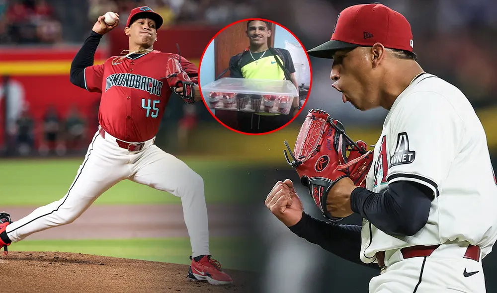 El beisbolista Yilber Díaz juega como pitcher en la MLB, la mejor liga del mundo. Foto: composición LR/AFP/X