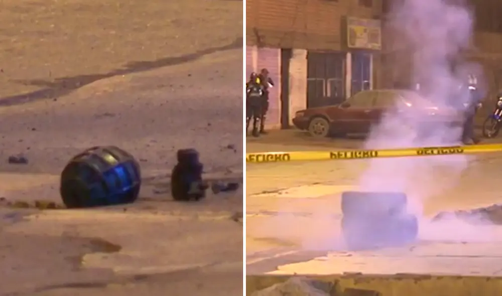 El dispositivo explosivo fue encontrado sin la perilla de seguridad. Foto: Composición LR/América Noticias