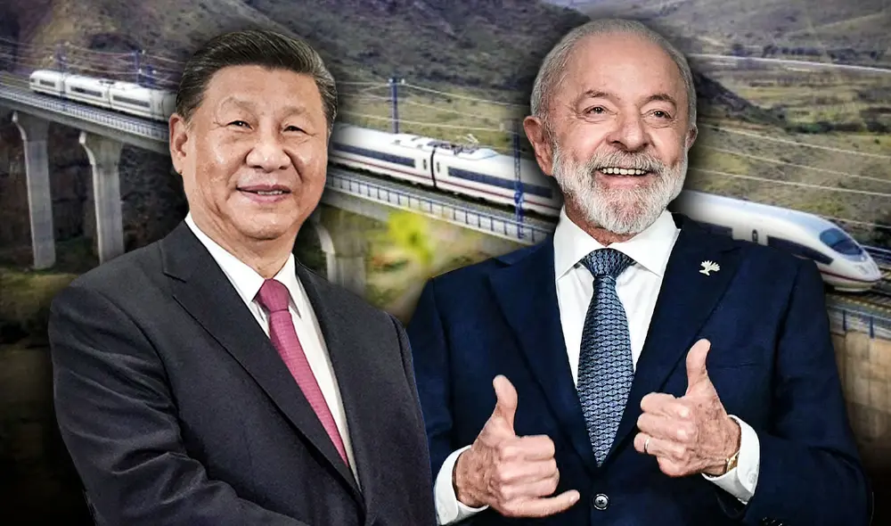 Brasil y China sellan un acuerdo histórico para desarrollar el tren bioceánico, conectando el Atlántico con el Pacífico a través del megapuerto de Chancay. Foto: composición LR/AFP