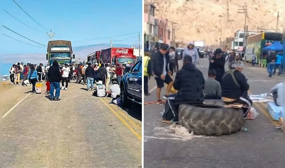 Bloquean carreteras del sur por paro de mineros artesanales en Arequipa.