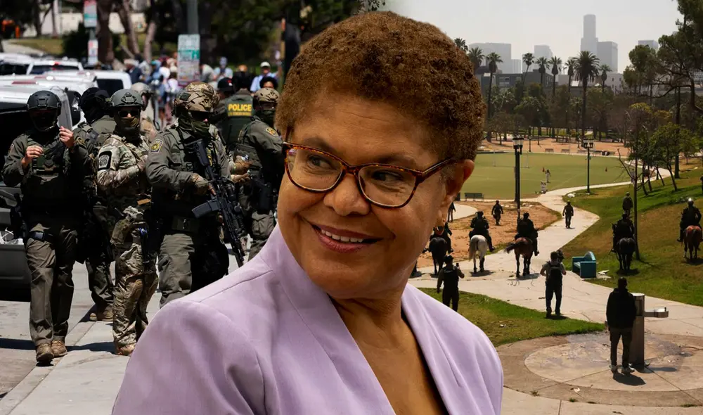 La alcaldesa de Los Ángeles, Karen Bass, criticó la presencia de la Guardia Nacional y exigió respuestas a líderes de ICE