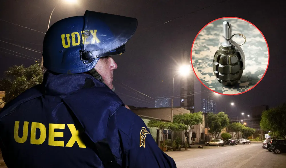 Granada tipo piña fue desactivada por la UDEX en Lince. Foto: Composición LR/ Archivo GLR/ Gob.pe
