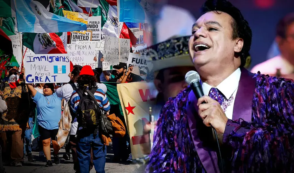 Juan Gabriel incluyó en uno de sus discos una canción que era una respuesta directa a una ley anti inmigrantes. Foto: Composición LR