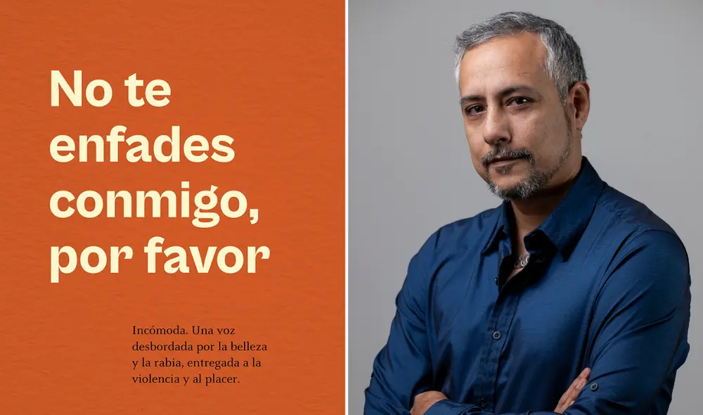 Rafael García-Godos y la portada de su novela.