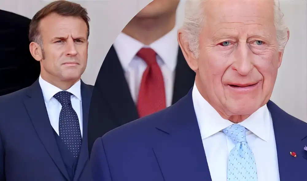 Carlos III mantiene su agenda oficial pese a un leve derrame ocular durante visita de Macron.