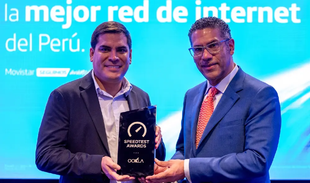 Este galardón resalta las altas velocidades de descarga y subida que ofrece Movistar. Fuente: Difusión.
