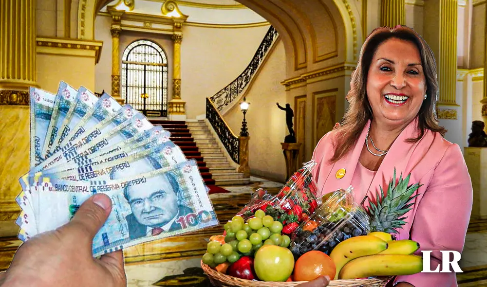 Dina Boluarte gasta millones de soles en comida para el Despacho Presidencial. Foto: composición LR
