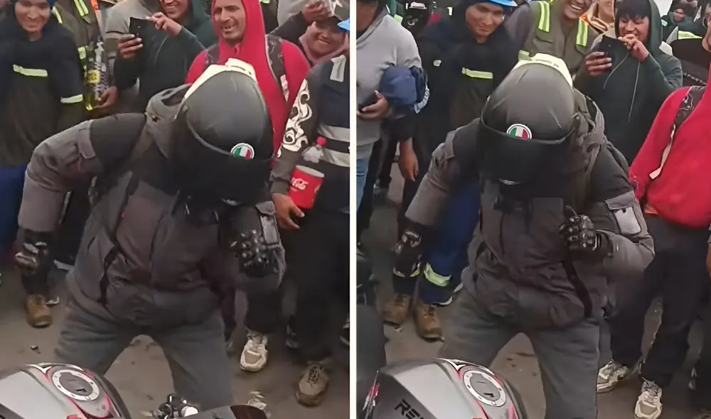 “Si no hay baile, no hay pase”, reaccionaron usuarios sobre baile de motociclista.