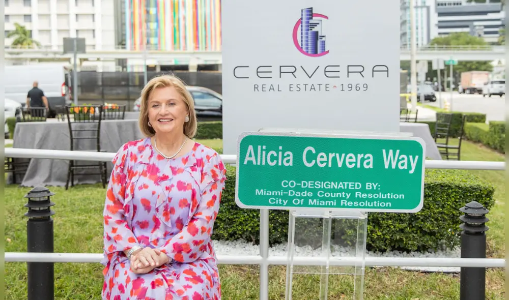 Gracias a su labor en el desarrollo de Miami, la peruana Alicia Cervera fue honrada con una calle con su nombre. Foto. Cervera Real State Gracias a su labor en el desarrollo de Miami, la peruana Alicia Cervera fue honrada con una calle con su nombre. Foto. Cervera Real State