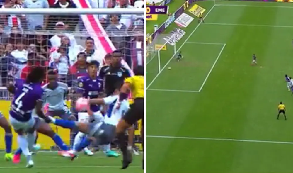 El penal cometido por Alfonso Barco llegó a los 26 minutos del LDU vs Emelec. Foto: composición de LR/captura de Zapping Ecuador El penal cometido por Alfonso Barco llegó a los 26 minutos del LDU vs Emelec. Foto: composición de LR/captura de Zapping Ecuador