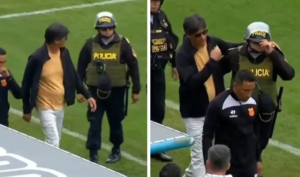 Ángel Comizzo dirigió apenas 21 minutos en este Sporting Cristal vs Atlético Grau. Foto: composición de LR/captura de L1 Max