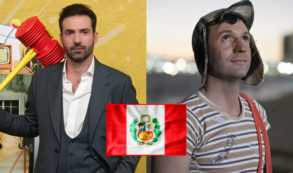 El actor Pablo Cruz interpreta a Roberto Gómez Bolaños en 'Sin querer queriendo'. Foto: Composición LR/difusión