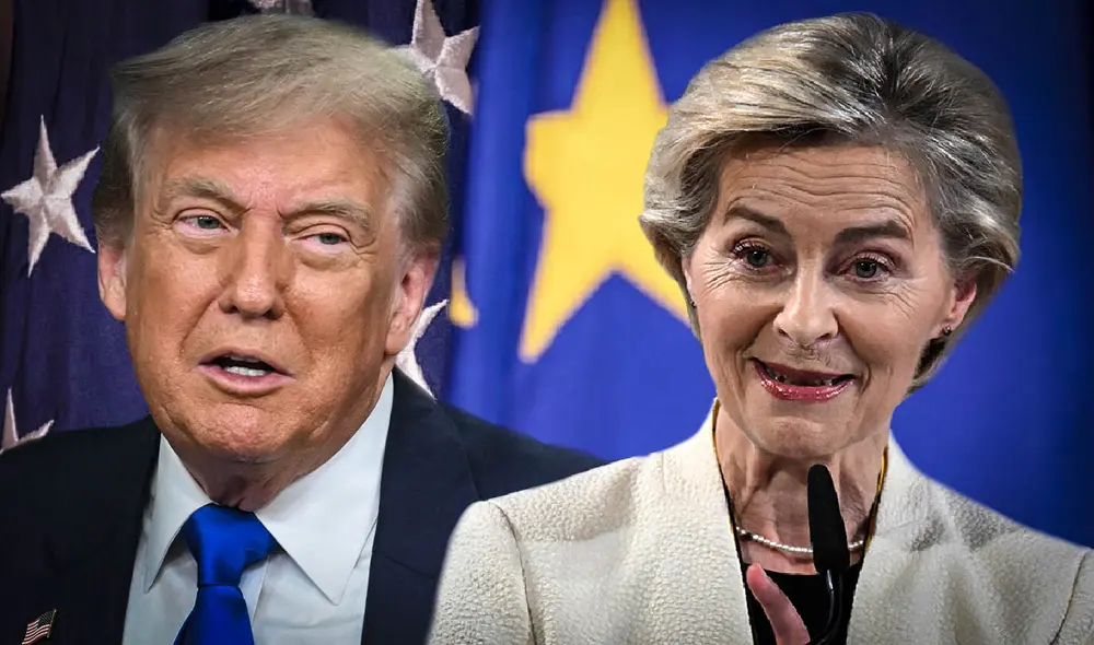 La presidenta de la Comisión Europea, Ursula von der Leyen, busca un acuerdo para evitar la escalada comercial con Trump. Foto: composición LR/AFP La presidenta de la Comisión Europea, Ursula von der Leyen, busca un acuerdo para evitar la escalada comercial con Trump. Foto: composición LR/AFP