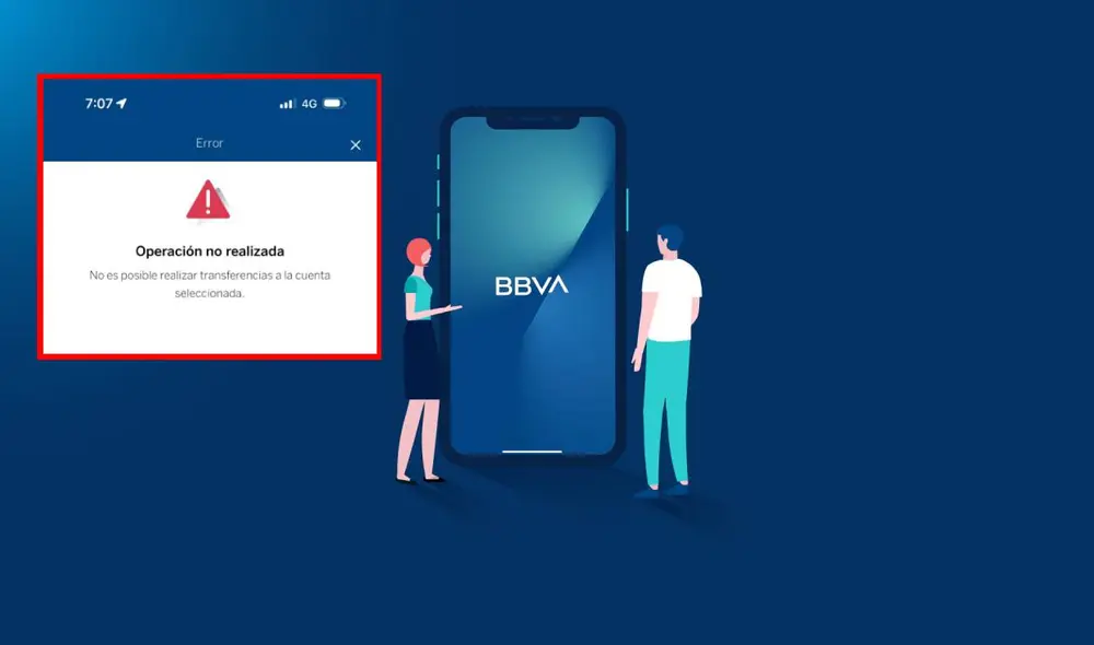 Usuarios reportan caída del app del BBVA.