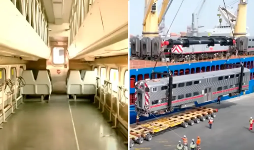 Tras 12 días de viaje, el primer lote de trenes de más de 40 años llegó al Puerto del Callao desde el Puerto de Stockton. Foto: Composición LR/Panamericana Tras 12 días de viaje, el primer lote de trenes de más de 40 años llegó al Puerto del Callao desde el Puerto de Stockton. Foto: Composición LR/Panamericana