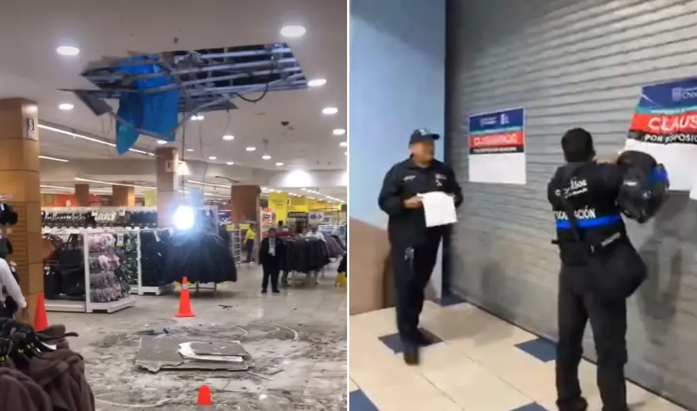 Supermercado Metro de Plaza Lima Sur cerrado temporalmente por caída de techo