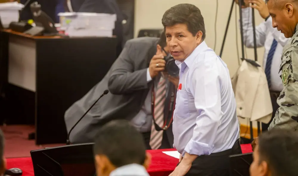 Pedro Castillo alzó su voz de protesta durante juicio por golpe de Estado. Foto: Poder Judicial. Pedro Castillo alzó su voz de protesta durante juicio por golpe de Estado. Foto: Poder Judicial.