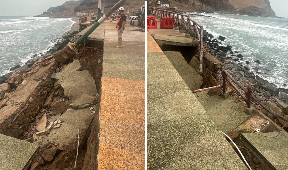 Cierran malecón de playa La Herradura tras incidente. Foto: Defensa Civil