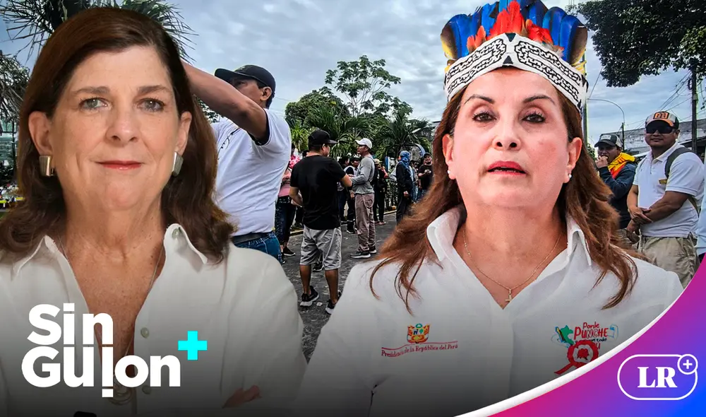 Un grupo de ciudadanos convocados por la CGTP en Iquitos expresaron su rechazo ante la llegada de Dina Boluarte en Iquitos. Foto: composición de Ariana Espinoza/LR