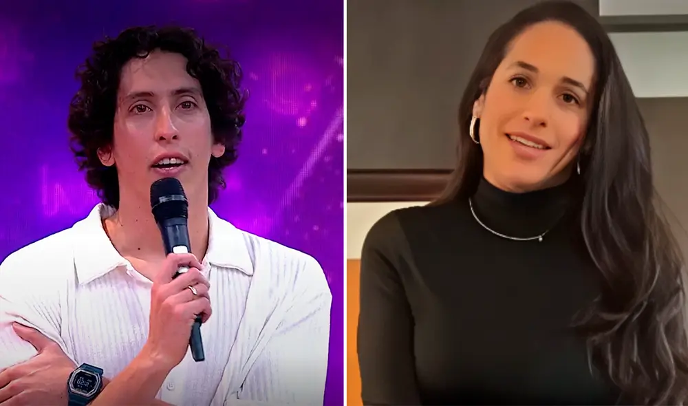 Mateo Garrido Lecca se emociona en vivo tras mensaje de su esposa por su estreno como conductor. Foto: Composición LR/captura América TV