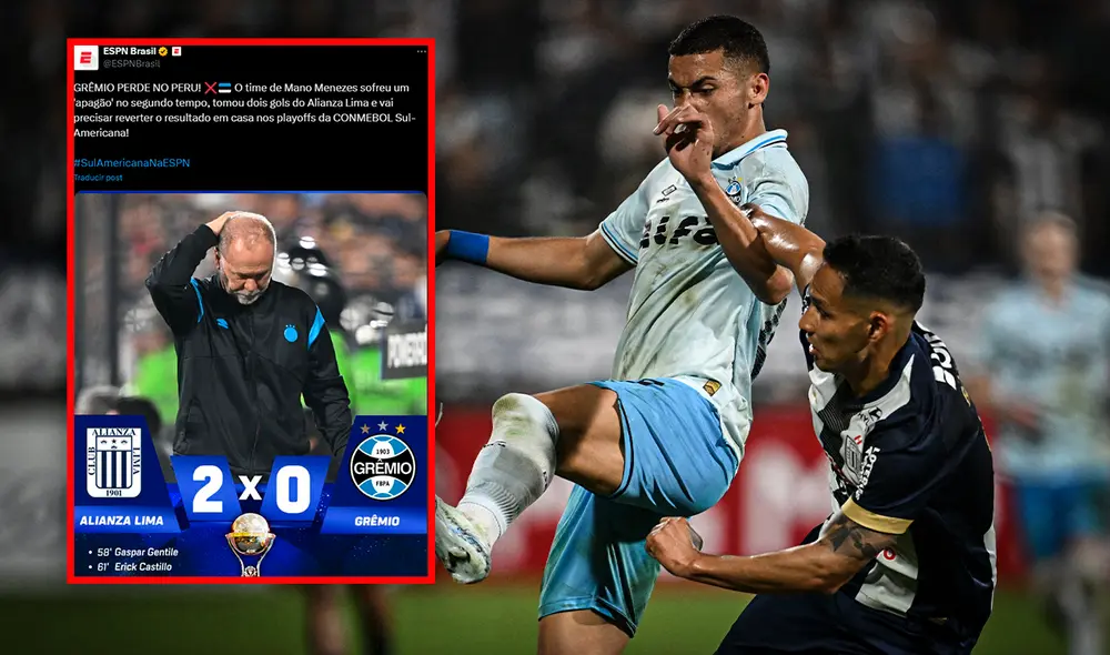 Alianza Lima llega con ventaja para el partido de vuelta ante Gremio. Foto: composición LR/AFP/ESPN Alianza Lima llega con ventaja para el partido de vuelta ante Gremio. Foto: composición LR/AFP/ESPN