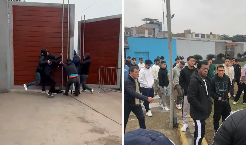 Hinchas de Sporting Cristal entrar a la fuerza La Florida. Foto: Momento Deportivo