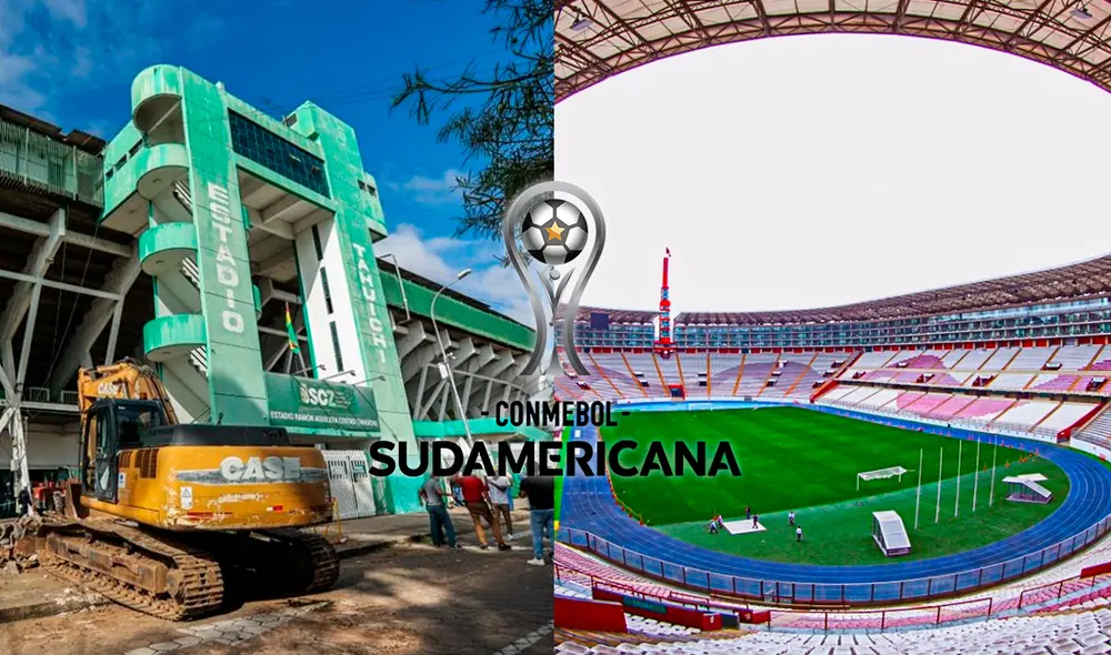 El Estadio Tahuichi Aguilera no cumpliría con los requisitos para la final de la Sudamericana 2025. Foto: composición LR/difusión El Estadio Tahuichi Aguilera no cumpliría con los requisitos para la final de la Sudamericana 2025. Foto: composición LR/difusión