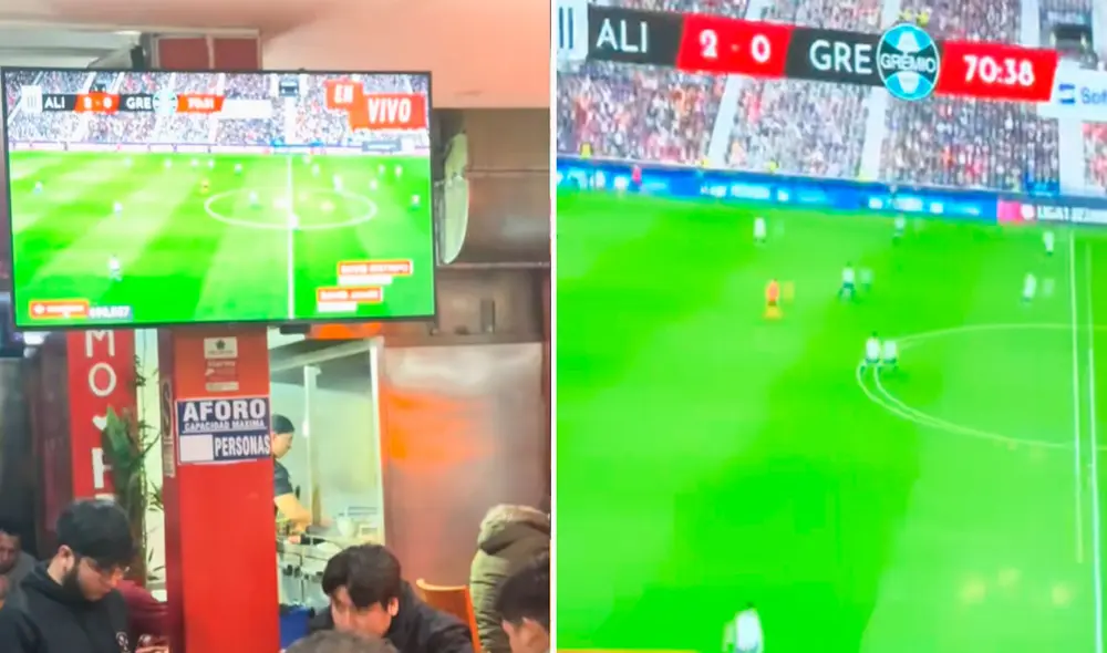 El cliente del restaurante no se había dado cuenta que el partido de Alianza Lima contra Gremio era simulado en PlayStation. El cliente del restaurante no se había dado cuenta que el partido de Alianza Lima contra Gremio era simulado en PlayStation.