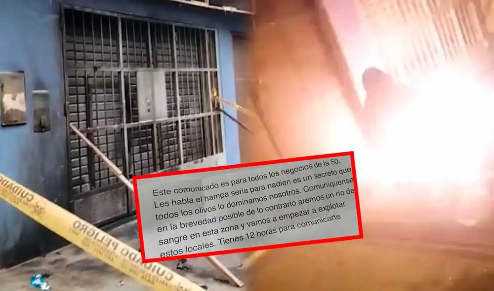 La Policía Nacional investiga sobre el incendio en negocio de autopartes en SMP. Sin embargo, relaciona el hecho con un mensaje extorsivo que dejaron en la tienda. La Policía Nacional investiga sobre el incendio en negocio de autopartes en SMP. Sin embargo, relaciona el hecho con un mensaje extorsivo que dejaron en la tienda.